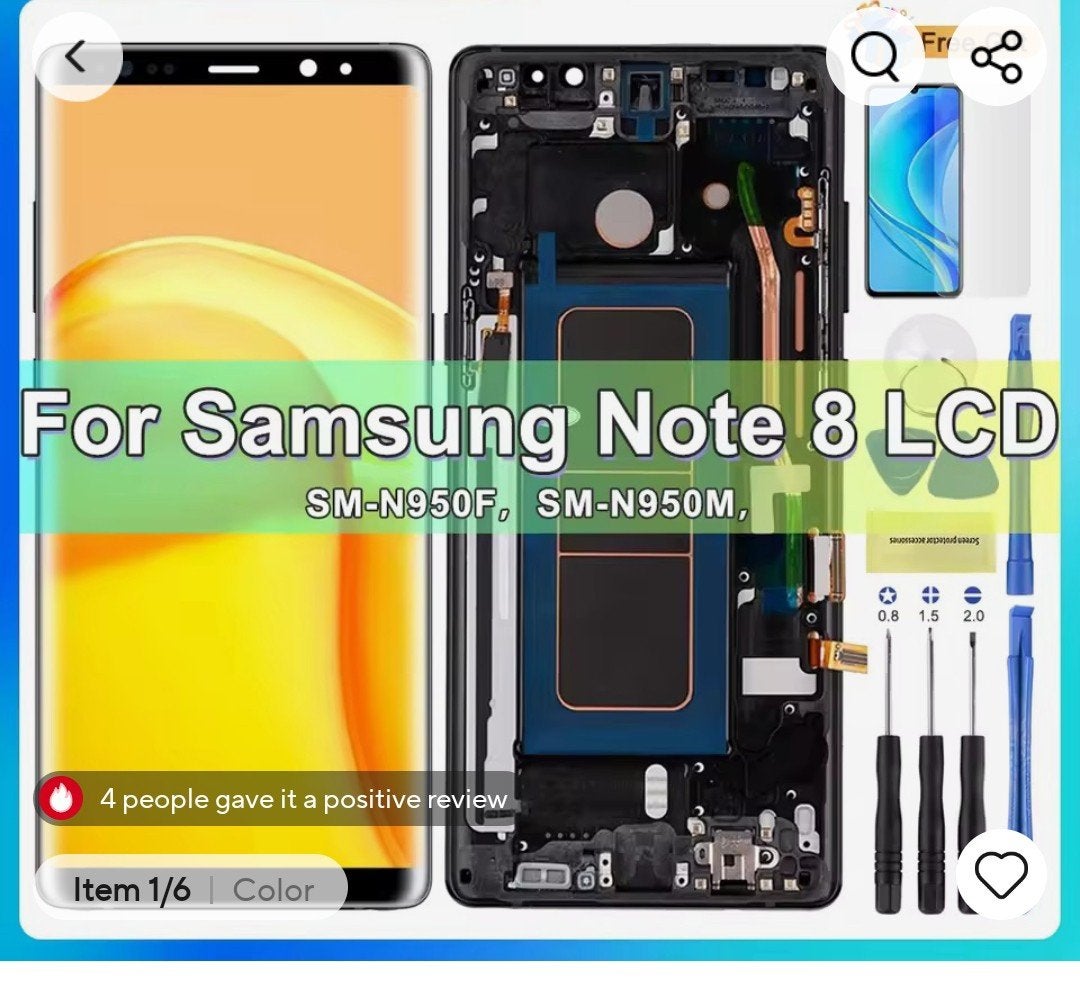 Samsung Galaxy Note 8 scherm, Telecommunicatie, Mobiele telefoons | Toebehoren en Onderdelen, Ophalen of Verzenden, Nieuw, Overige typen