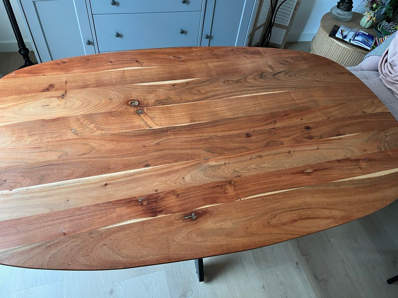 Eettafel ovaal, Huis en Inrichting, Ophalen, 50 tot 100 cm, Zo goed als nieuw, 150 tot 200 cm