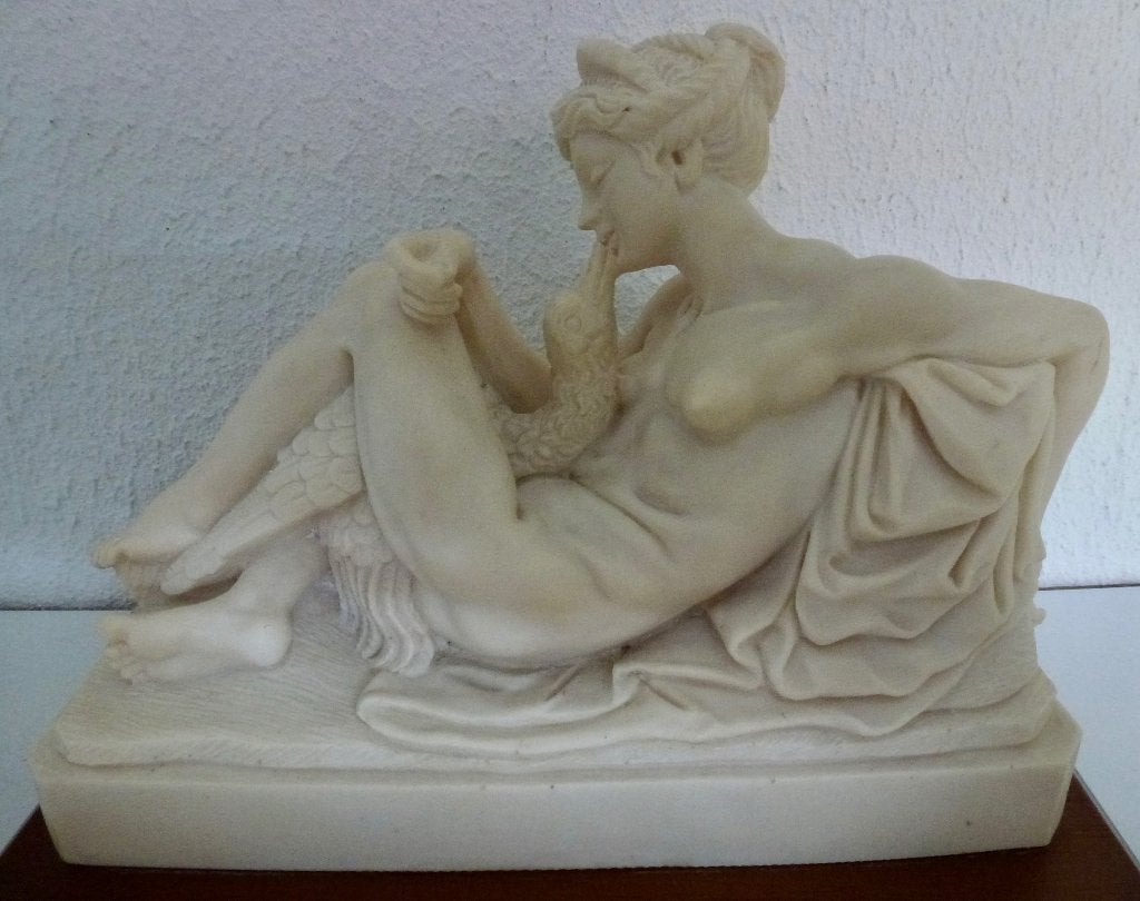 Vintage beeld 'Leda en de zwaan' - A.Giannetti - Marmerlook., Antiek en Kunst, Kunst | Beelden en Houtsnijwerken, Minder dan 20 cm
