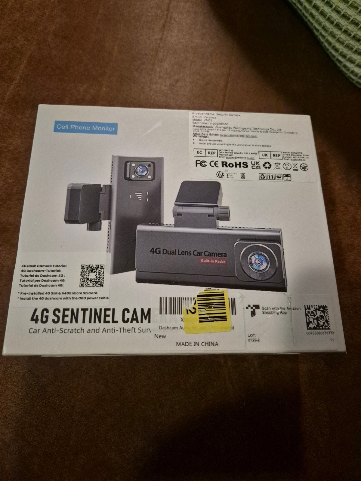 4G Dual Lens Dashcam met SIM - Live TV & Parkeerbewaking, Ophalen of Verzenden