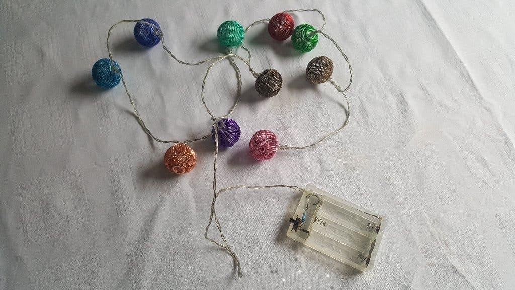 Kerstverlichting 10 gekleurde lichtjes, Diversen, Kerst, Ophalen of Verzenden, Zo goed als nieuw