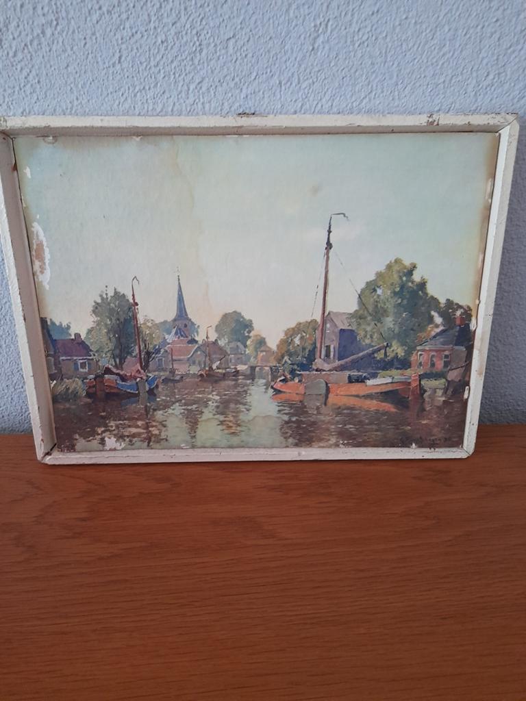 Oud Hollands tafereel: Schilderij van G. Evenhuis Schagen, Ophalen of Verzenden