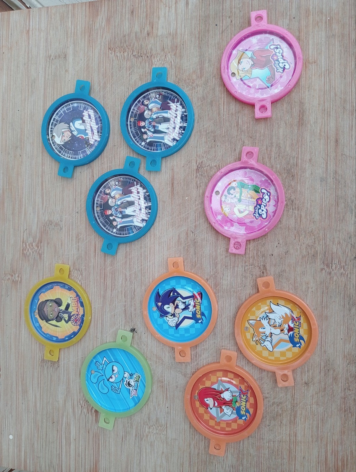 Jetix Fietsspaakversiering Sonic X Wheelies 10 stuks, Ophalen of Verzenden, Gebruikt