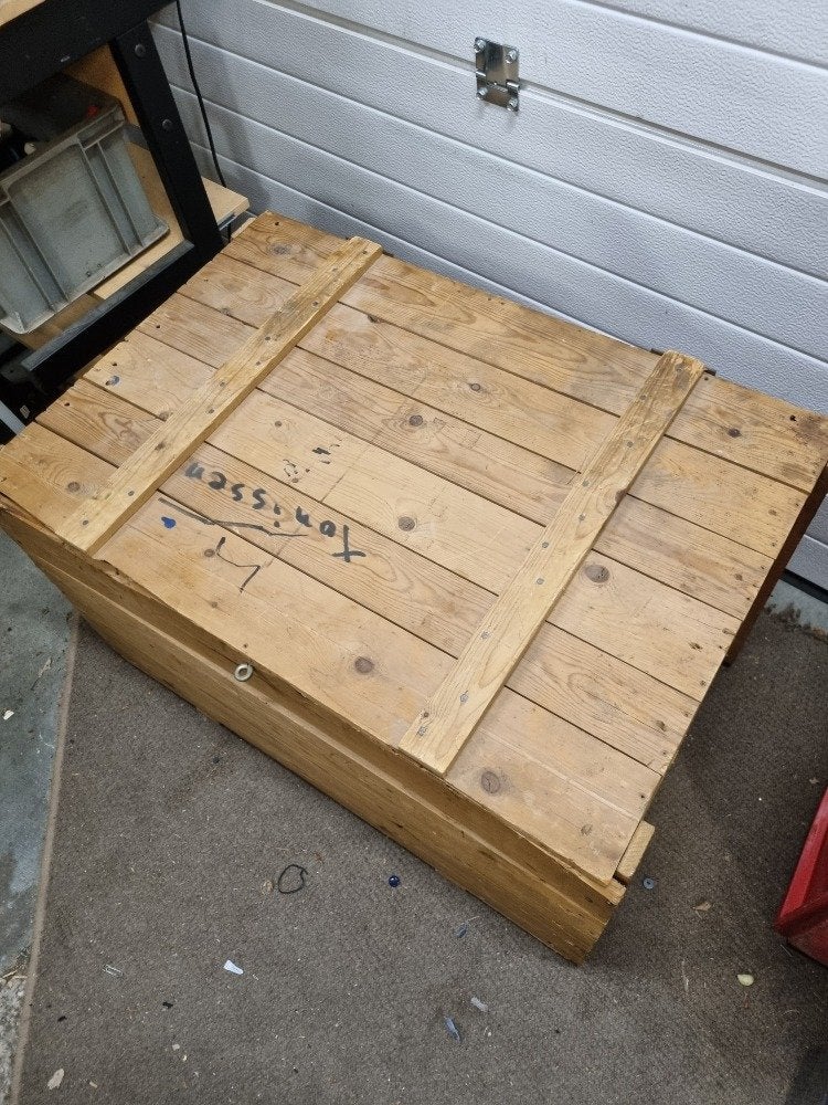 dekenkist van planken vintage, Huis en Inrichting, Woonaccessoires | Overige, Ophalen of Verzenden, 'T Olde Gre-j, Info@toldegrej.nl