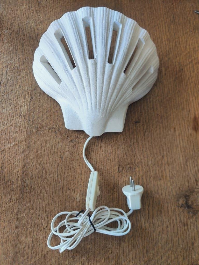 Vintage Gips Wandlamp Schelpdesign, Antiek en Kunst, Ophalen of Verzenden