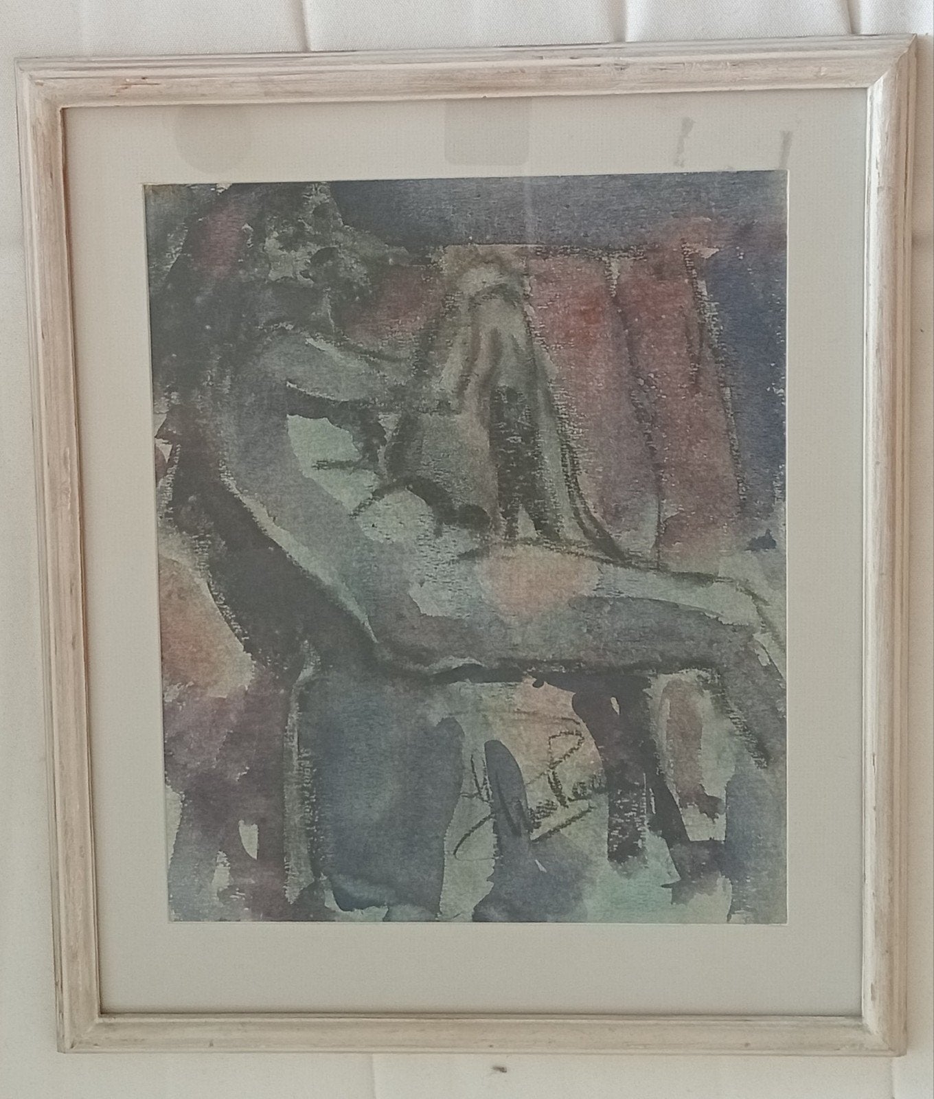 Zittend naakt expressionisme aquarel erotiek, Ophalen of Verzenden
