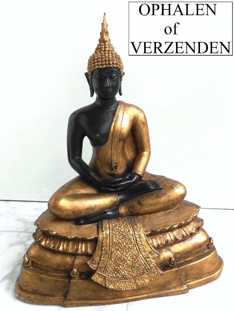 Oud bronzen Boeddha beeld  (verguld ), Ophalen