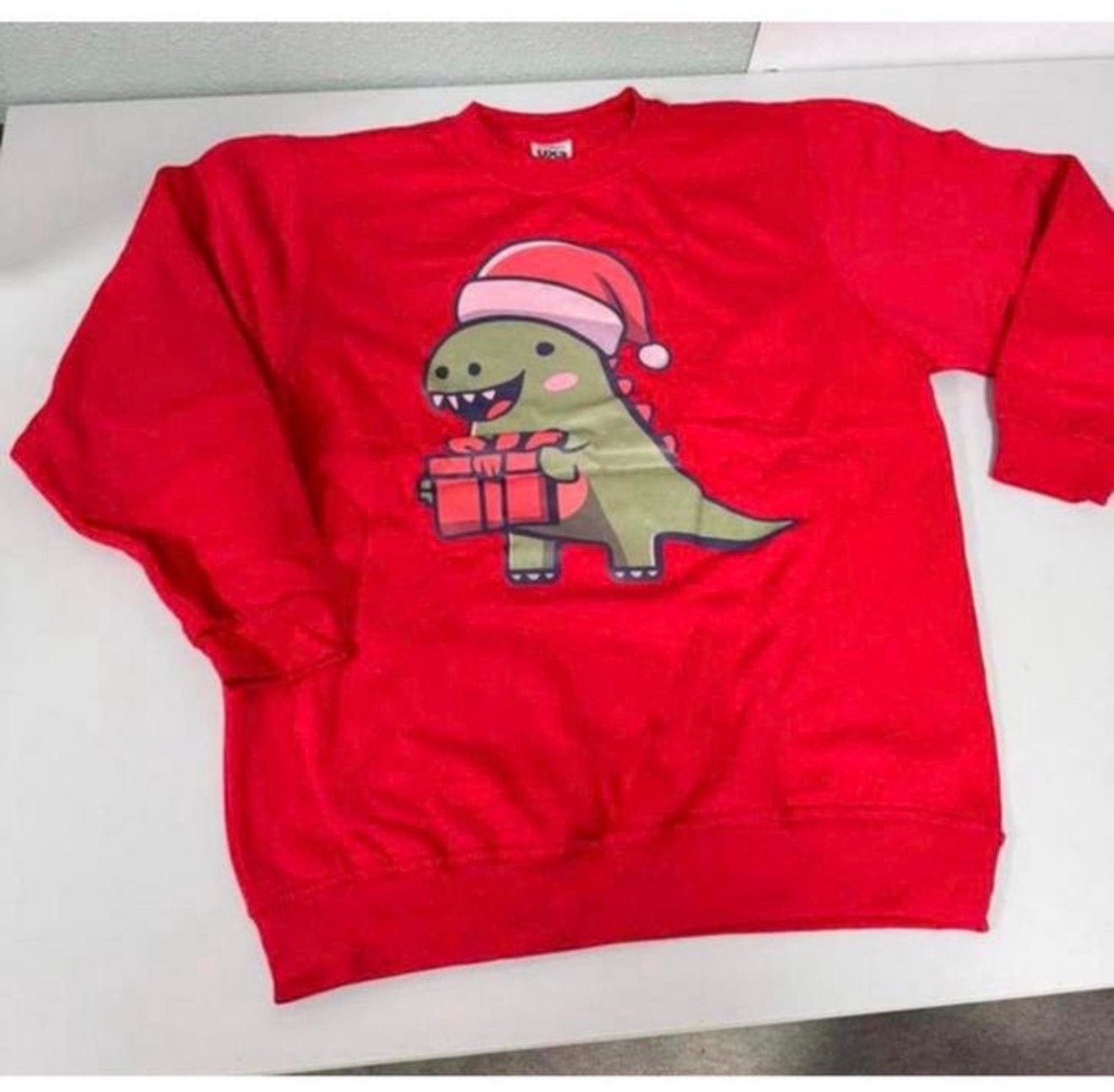 Dinosaurus Dino Christmas Kersttrui trui L rood sweater, Maat 42/44 (L), Nieuw, Ophalen of Verzenden, H