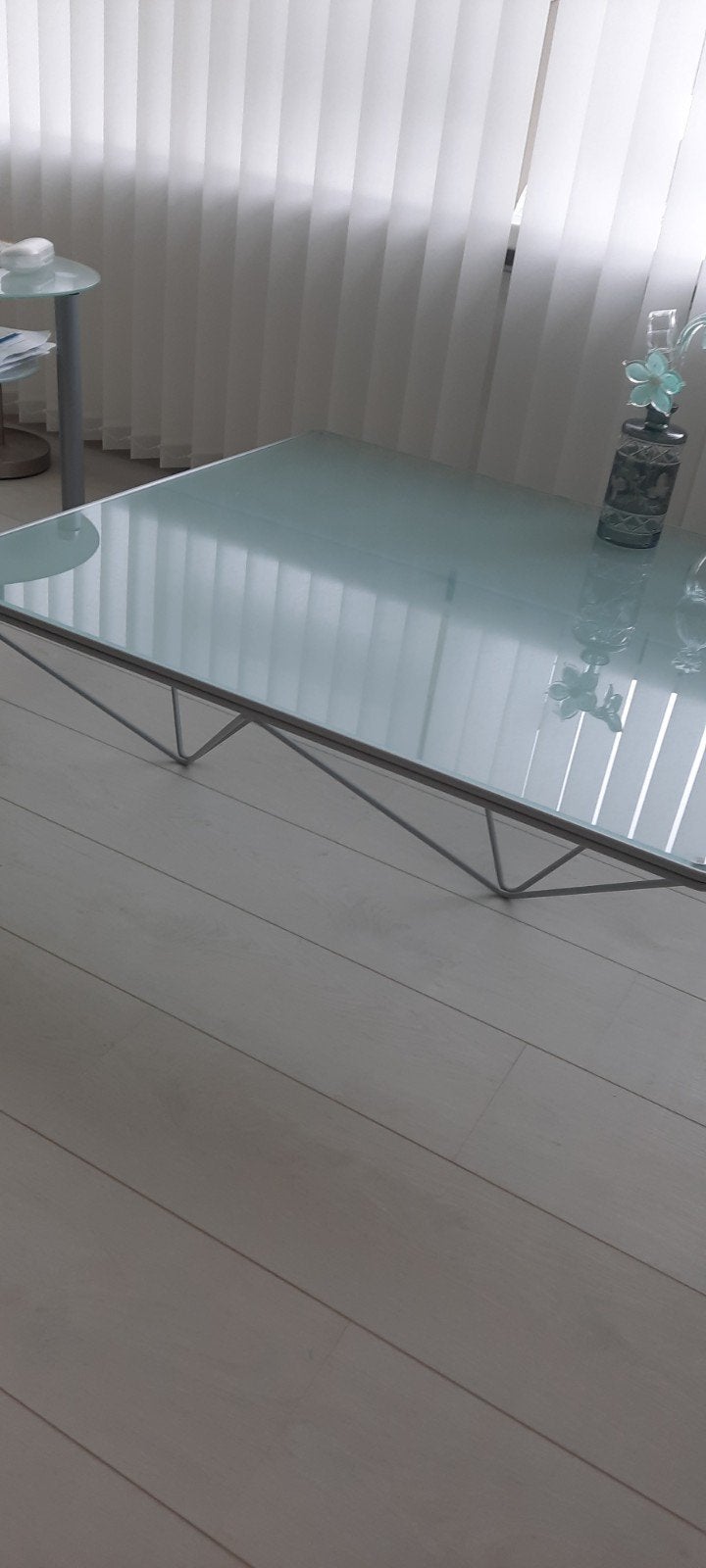 Stijlvolle glazen salontafel - 100 cm, Ophalen, 100 tot 150 cm, Vierkant, 50 tot 100 cm