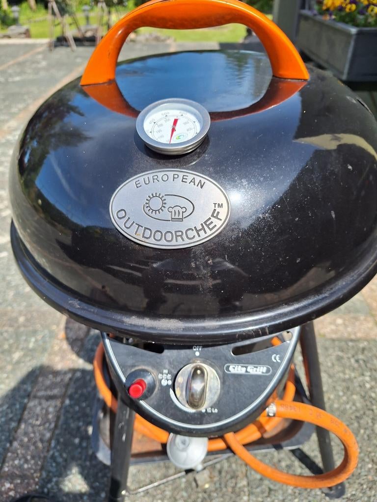 Compacte gasbarbecue met thermometer en draagtas, Ophalen of Verzenden, Gebruikt, European Outdoorchef