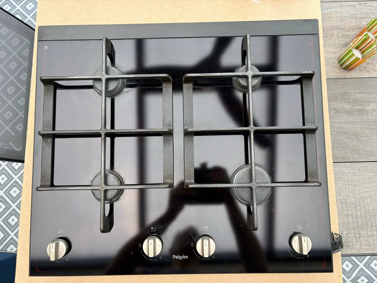 Gas- op- glas kookplaat met bovenbediening, Witgoed en Apparatuur, Ophalen, Gebruikt, 4 kookzones, Energieklasse A of zuiniger