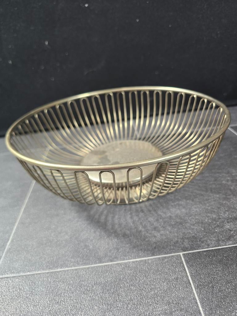 Verzilverde fruitmand vintage, Ophalen of Verzenden, Rond, Overige materialen