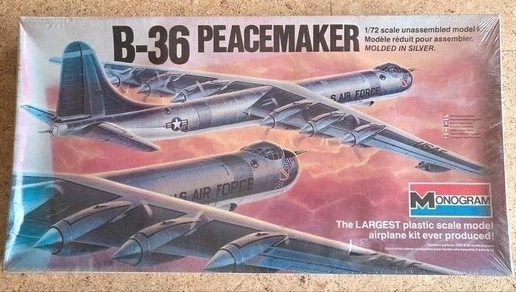 Monogram  B-36 Peacemaker 1:72 Sealed eerste uitgave 1980, Hobby en Vrije tijd, Modelbouw | Vliegtuigen en Helikopters, 1:72 tot 1:144