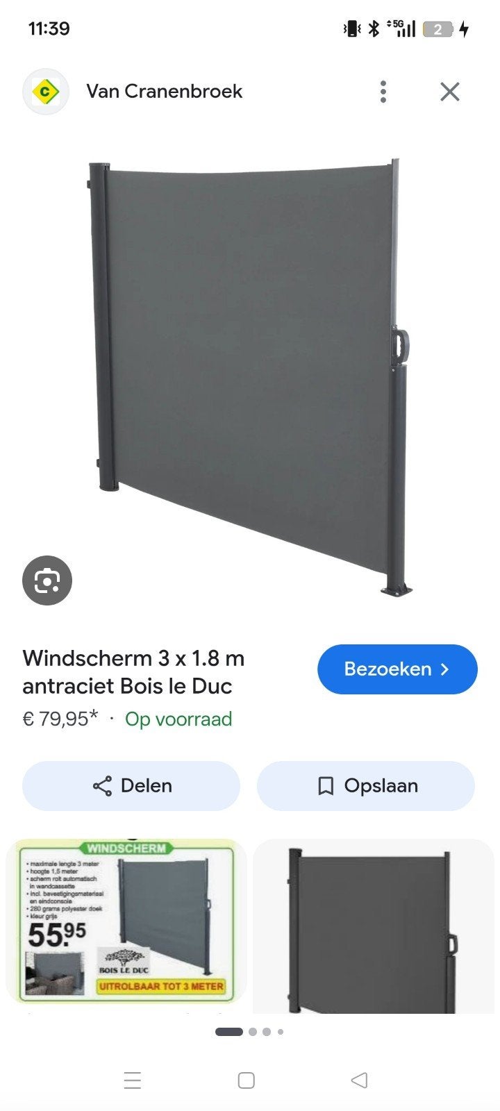 windscherm privacyscherm 1.80 bij 3 meter, Tuin en Terras, Tuinschermen, Ophalen, Gebruikt, 200 cm of meer, 150 tot 200 cm