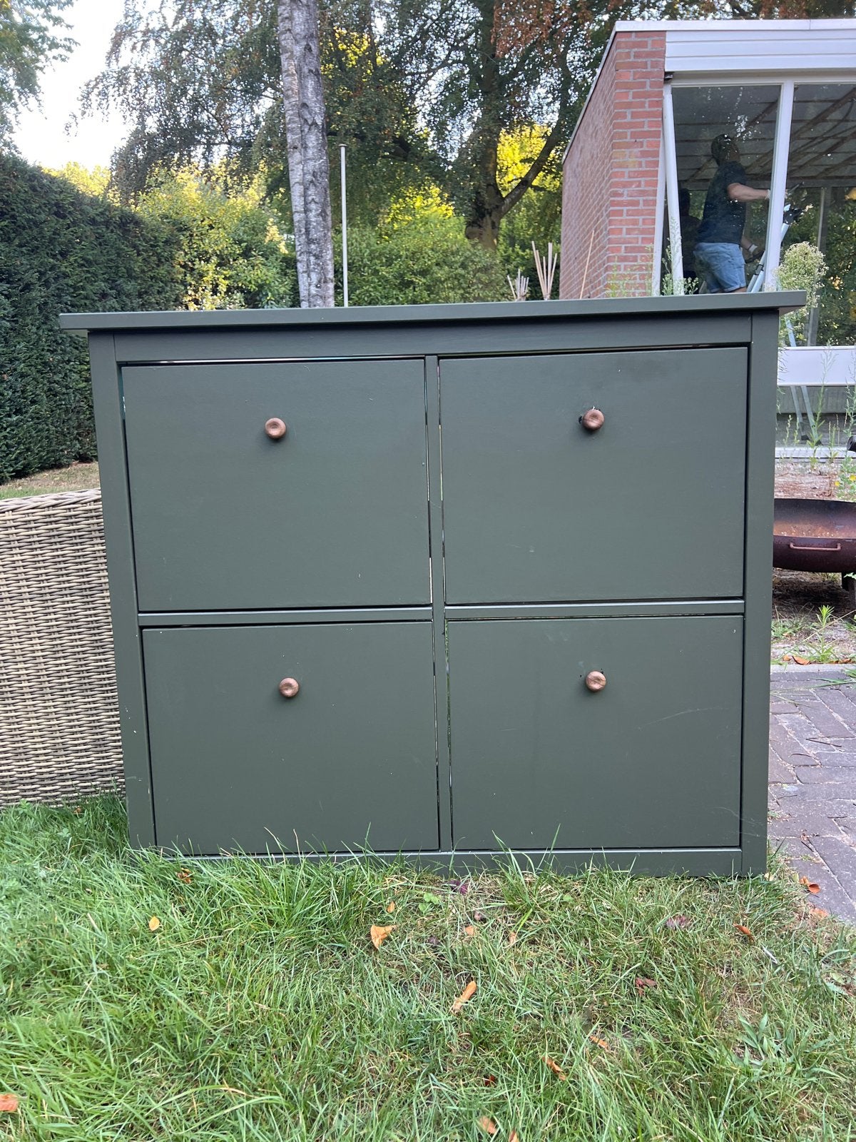Ikea Hemnes schoenenkast met 4 vakken - Donkergroen, Huis en Inrichting, Ophalen of Verzenden, Gebruikt