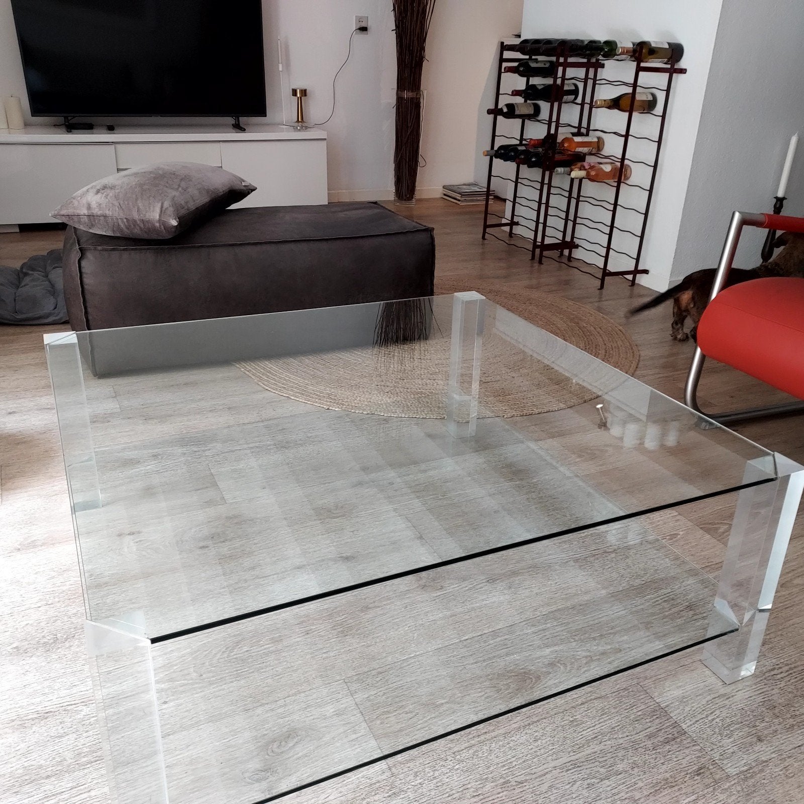 Gratis Glazen Salontafel - Modern Design, Ophalen, Gebruikt, 100 tot 150 cm, 50 tot 100 cm