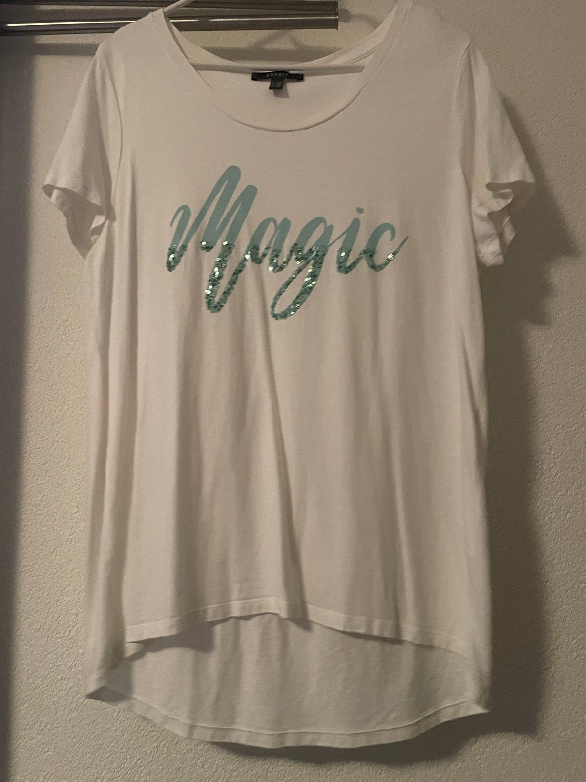 Esprit wit T-shirt met 'Magic' pailletten - Maat XXL, Kleding | Dames, Wit, Maat 46/48 (XL) of groter, Ophalen of Verzenden, Zo goed als nieuw