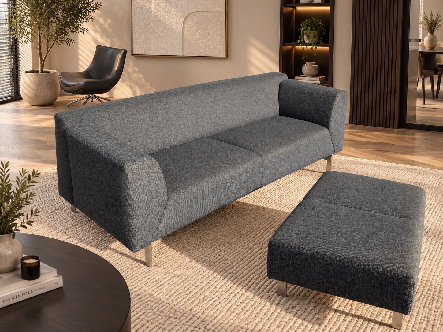 GRATIS LEVERING | ROLF BENZ 318 LINEA 3-ZITS + HOCKER, Driepersoons, 75 tot 100 cm, Ophalen of Verzenden, Zo goed als nieuw