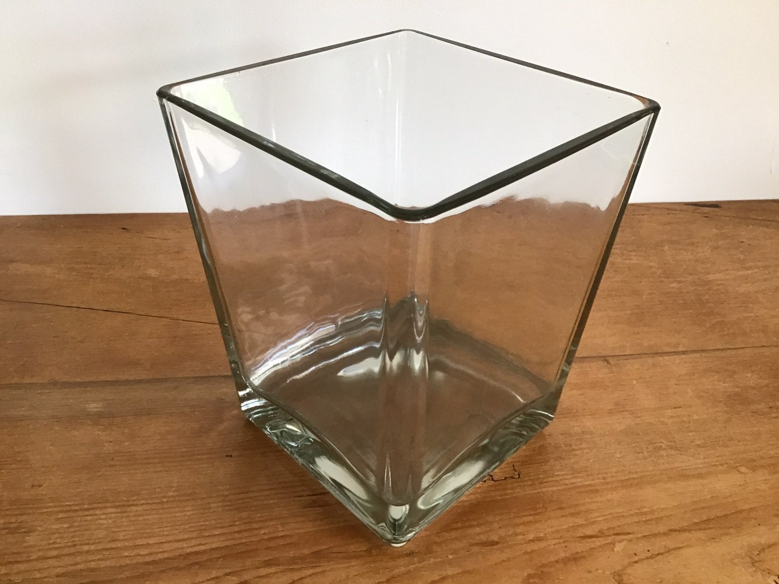 Vintage IKEA vaas, accubak, dik glas 1980s, Ophalen of Verzenden, Zo goed als nieuw, Glas