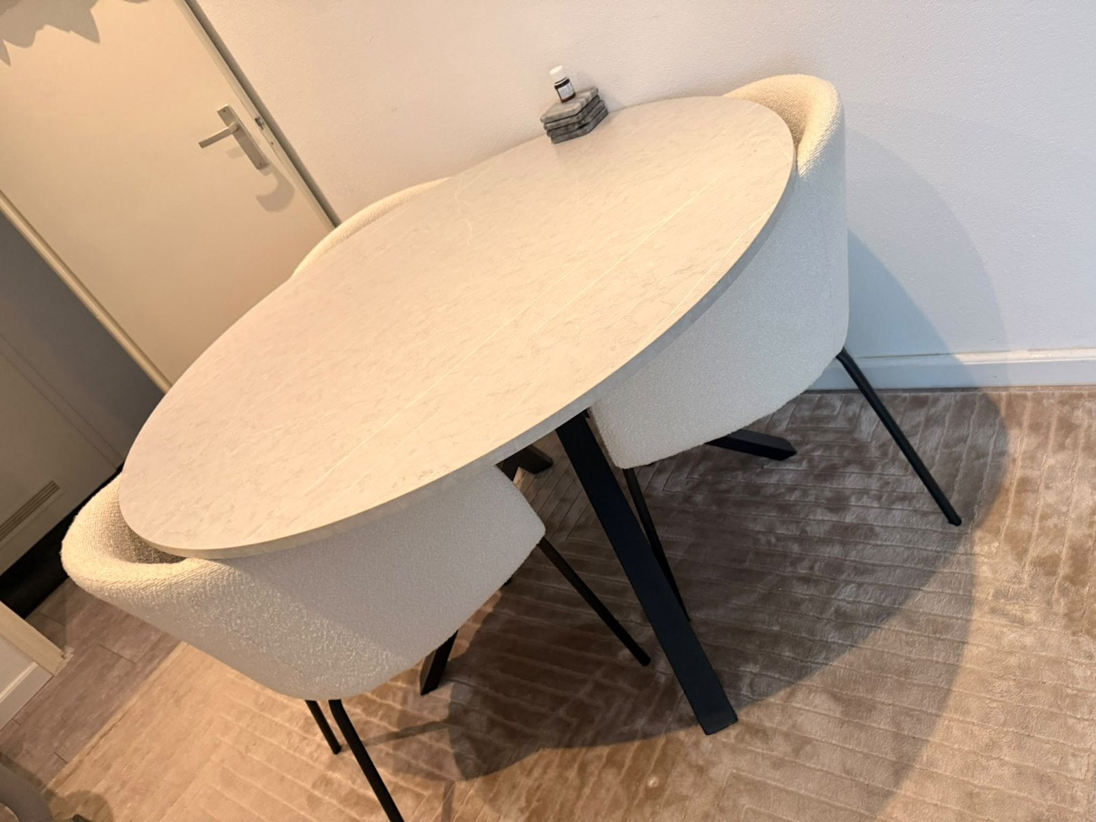 Eettafel en stoelen, Ophalen, Zo goed als nieuw, Rechthoekig, 50 tot 100 cm
