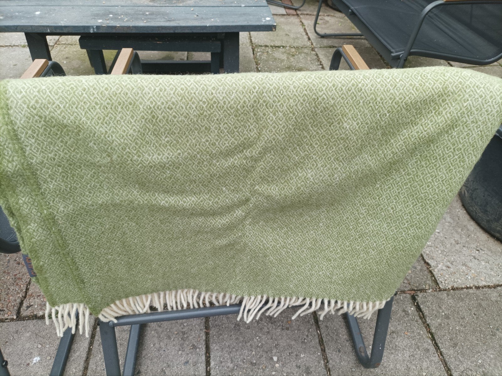 wollen woondeken groen, Ophalen of Verzenden, Zo goed als nieuw, Plaid