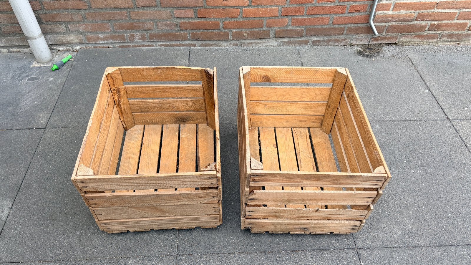 Fruitkisten met wielen 2 stuks, Ophalen, Gebruikt, Minder dan 50 cm