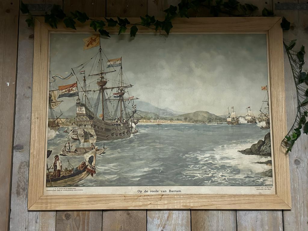 Historische Plaat 'Op de Reede van Bantam' - J.H. Isings, Ophalen, Geschiedenis