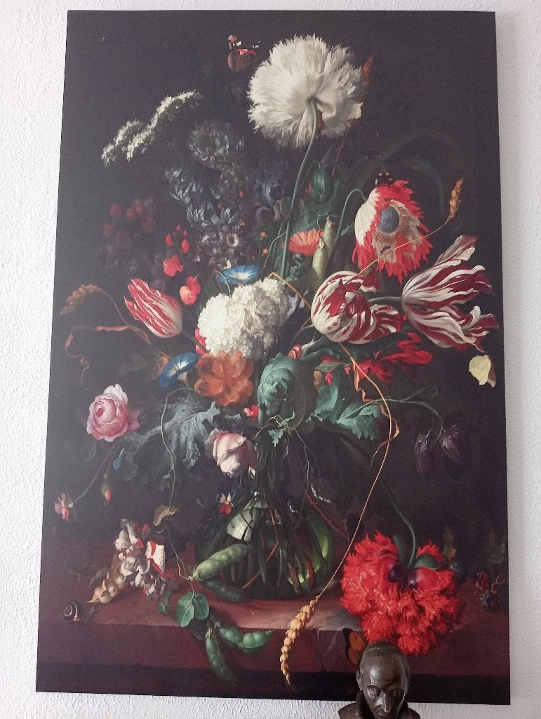 groot bloemen schilderij, Antiek en Kunst, Ophalen of Verzenden