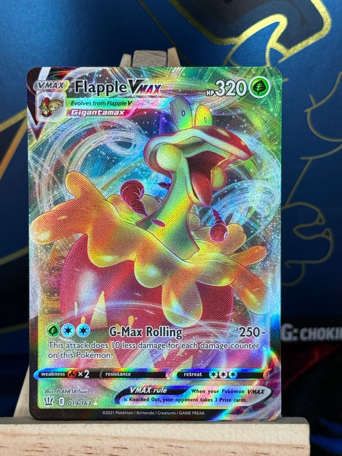 Flapple VMAX #19 | Pokemon Battle Styles, Ophalen of Verzenden, Zo goed als nieuw, Losse kaart, Foil