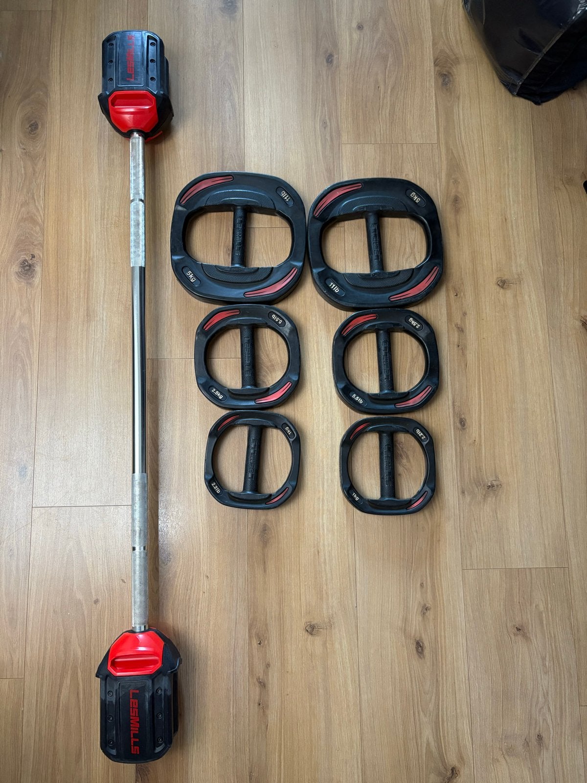 Les Mills Smartbar 2.0 Halterset met Gewichten, Ophalen, Gebruikt, Armen, Halterset