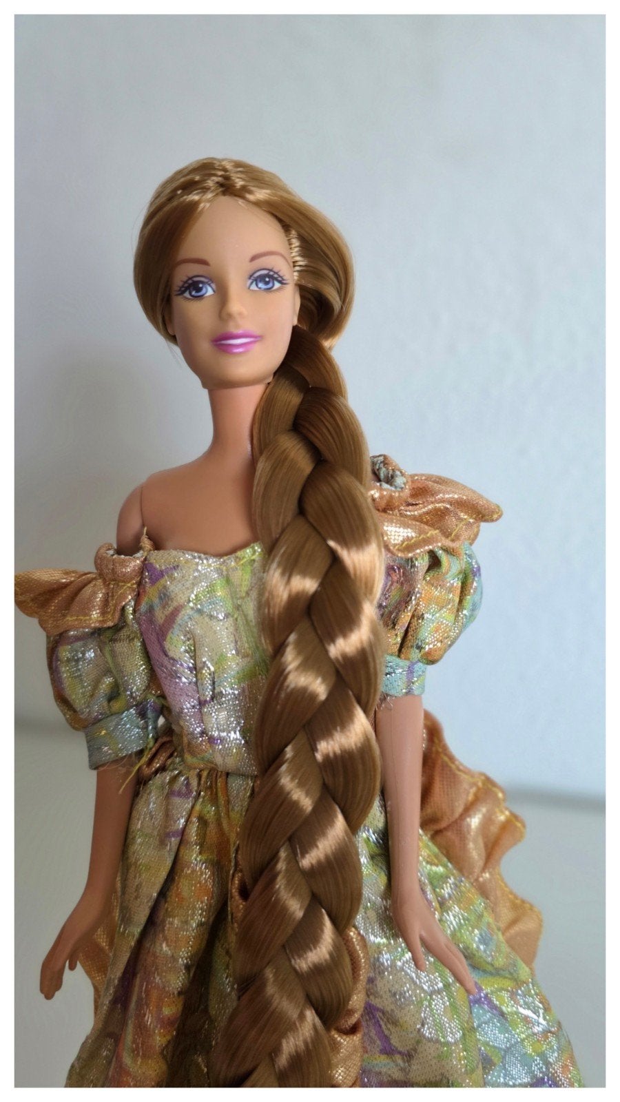 Barbie Rapunzel OOAK met lang herworteld haar, Ophalen of Verzenden, Zo goed als nieuw, Pop