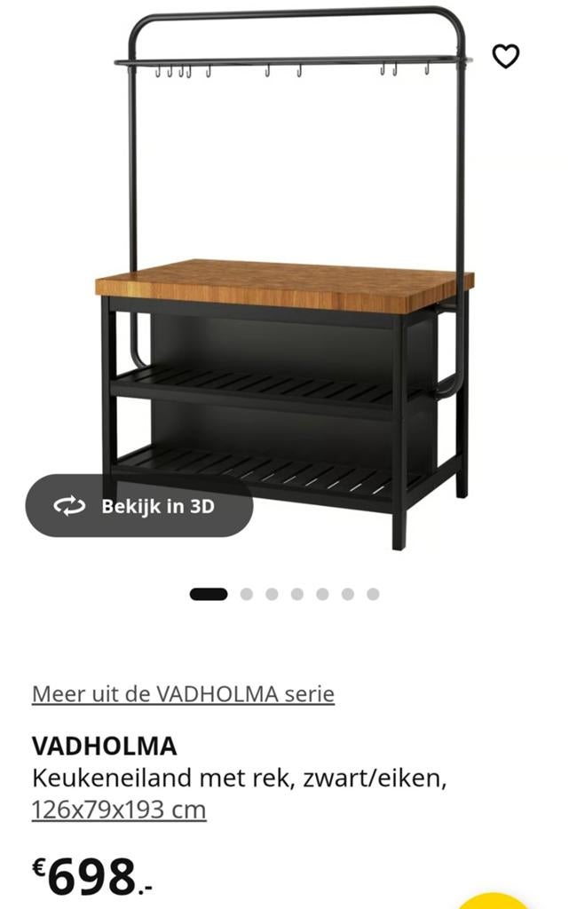 Ikea VADHOLMA keukeneiland - Zo goed als nieuw, Ophalen