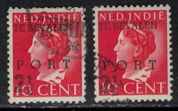 A861 Ned.Indie Port 49+49a gestempeld, Postzegels en Munten, Postzegels | Nederlands-Indië en Nieuw-Guinea, Verzenden, Postfris