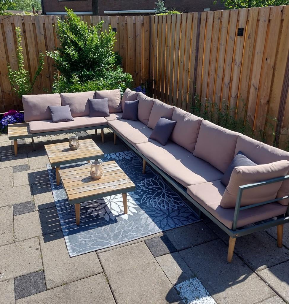 Loungeset 8-zits incl kussens, tafeltjes., Ophalen of Verzenden