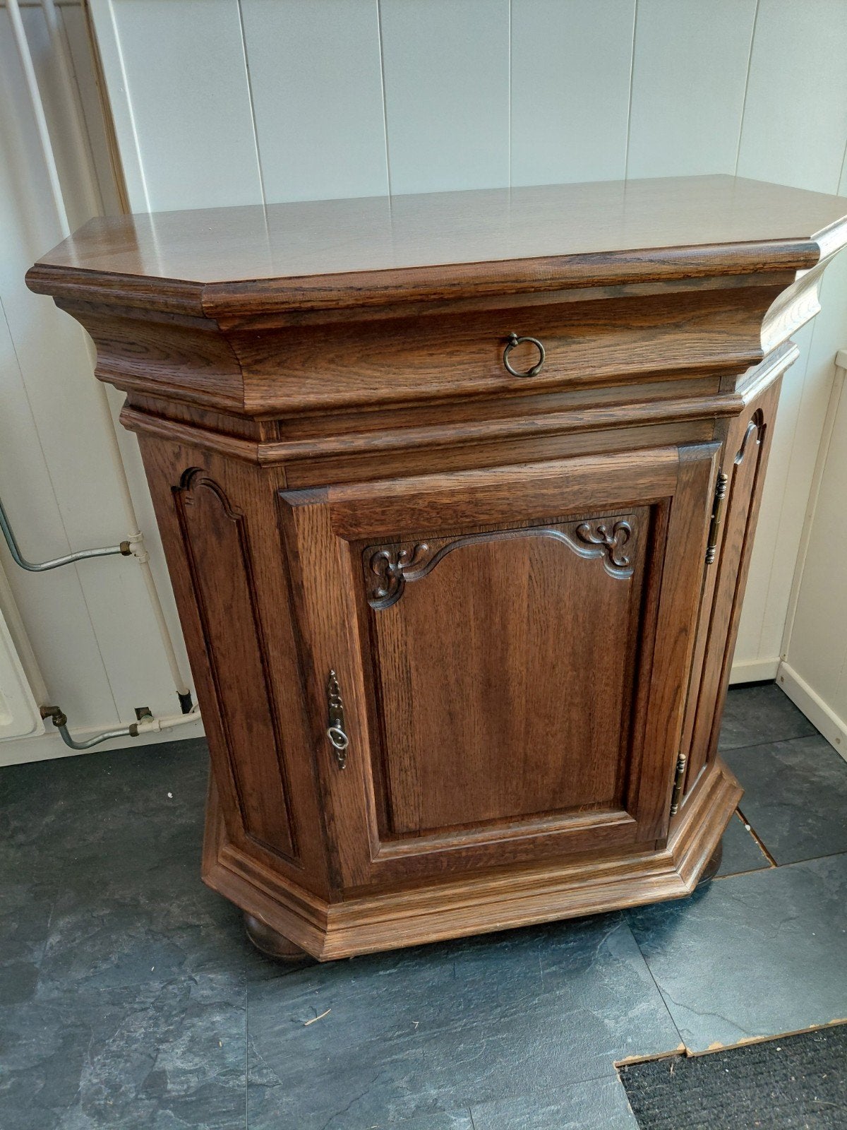 Antieke Eikenhouten Kast met Lade en Deur, Antiek en Kunst, Ophalen