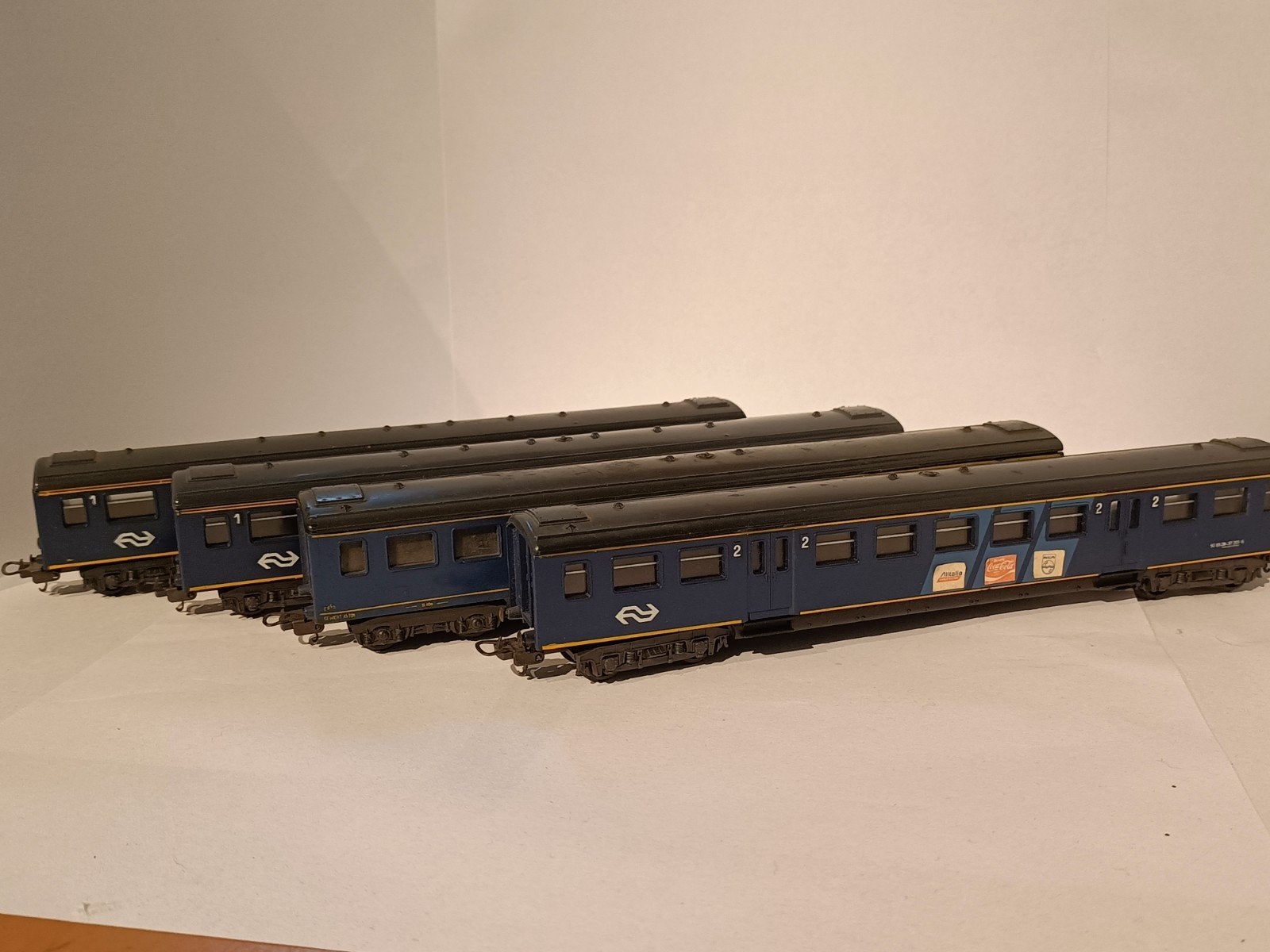 Lima H0 set van 4 NS Plan W personenrijtuigen (Blauw), Ophalen, Gebruikt, Gelijkstroom, Wagon