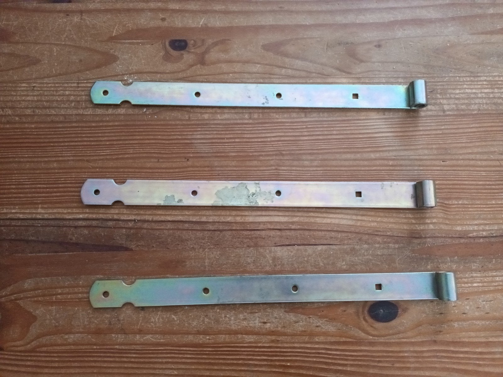 Set van 3 gebruikte scharnieren voor deuren/poorten, Ophalen of Verzenden, Gebruikt, IJzer, Scharnier
