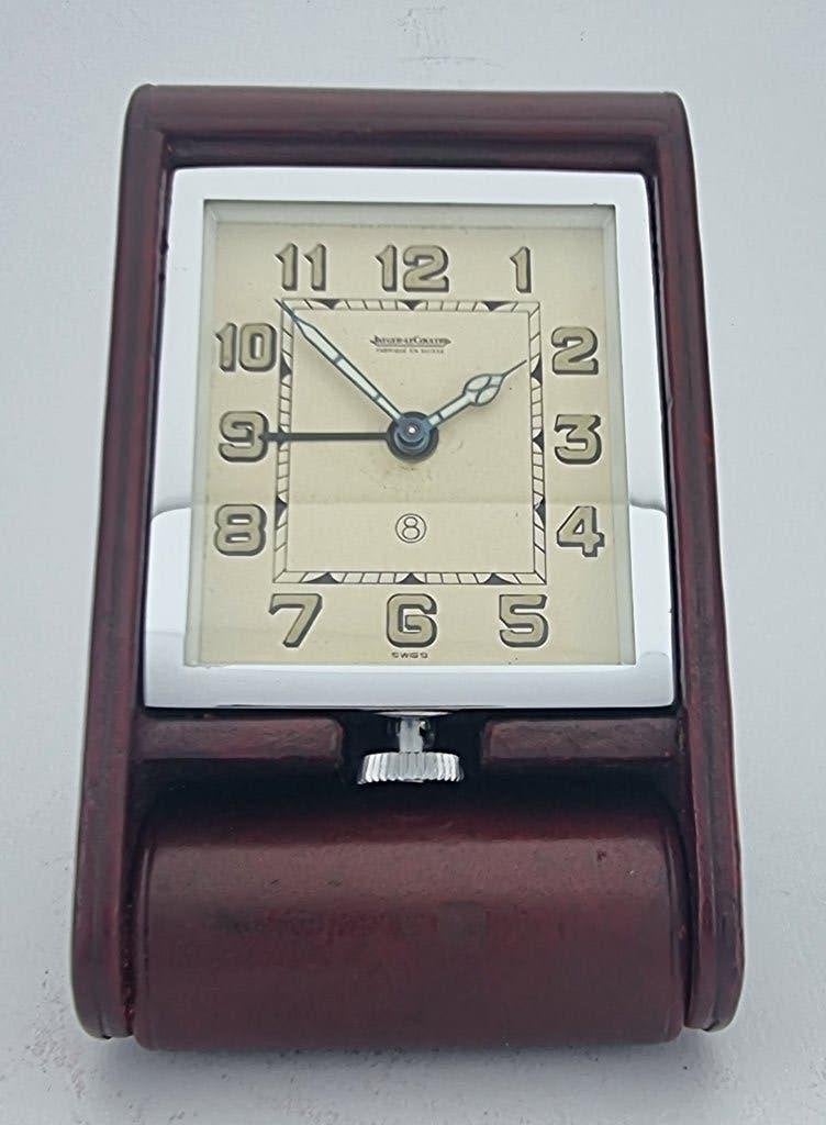 Jaeger leCoultre 8-days alarm travel clock 1920’s  Mint, Ophalen, Staal, Overige merken, 1900 tot 1930