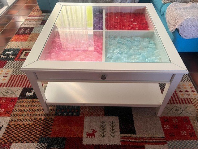 Ikea salontafel, Huis en Inrichting, Tafels | Salontafels, Ophalen, Gebruikt, 100 tot 150 cm, Glas