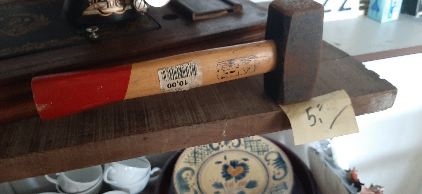 Stevige moker hamer met houten steel, Doe-het-zelf en Verbouw, Gereedschap | Handgereedschap, Ophalen of Verzenden, Gebruikt