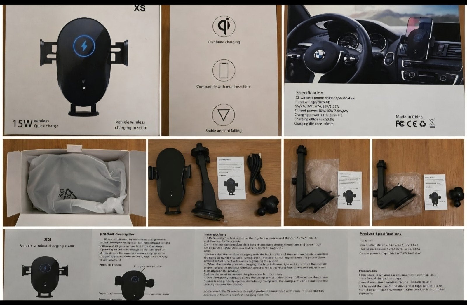 telefoonhouder draadloos 15 w qi oplader, Telecommunicatie, Ophalen of Verzenden