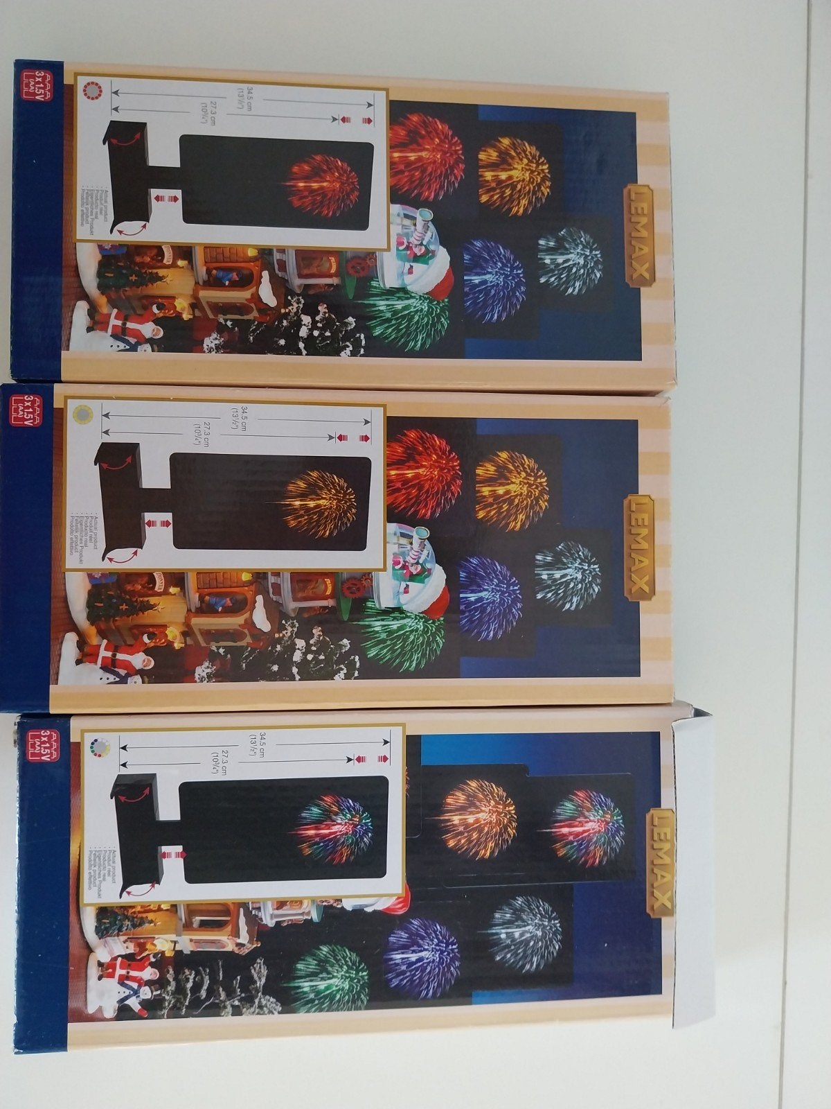 Lemax kerstdorp vuur werk, Ophalen