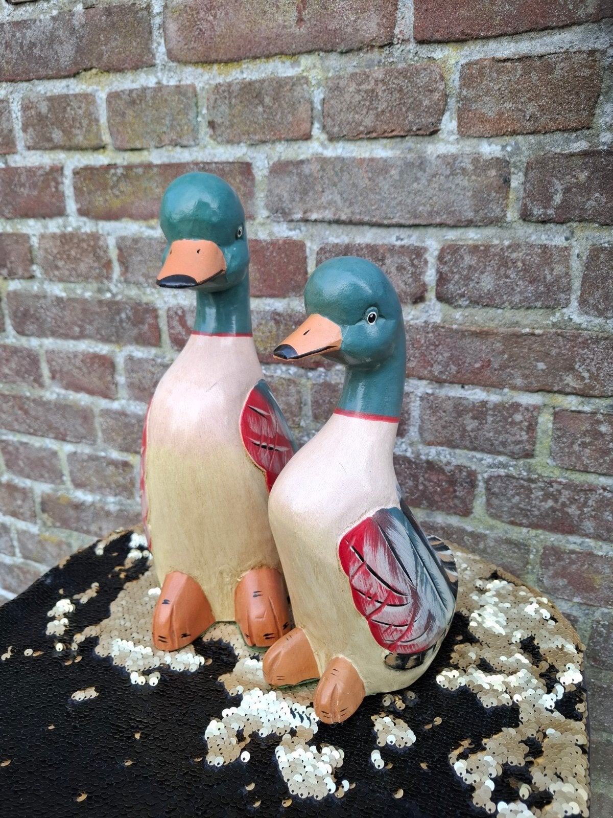 Set van twee houten eenden, Ophalen of Verzenden