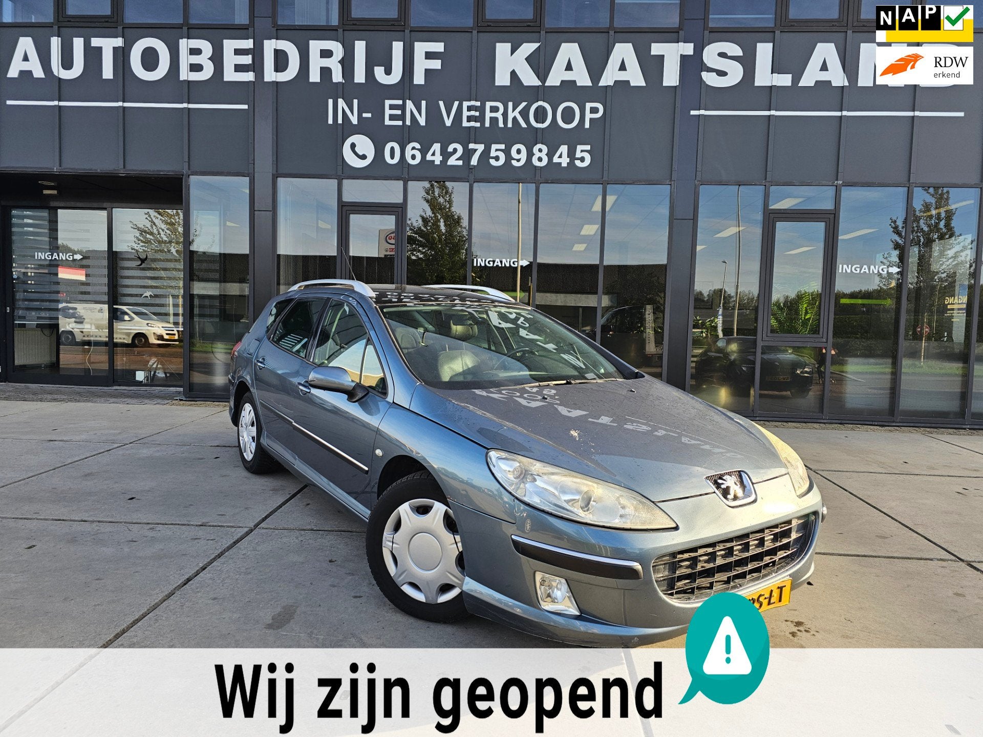 Peugeot 407 SW 2.0-16V XR Pack - Clima - Cruise -, Voorwielaandrijving, Gebruikt, Zwart, 4 cilinders