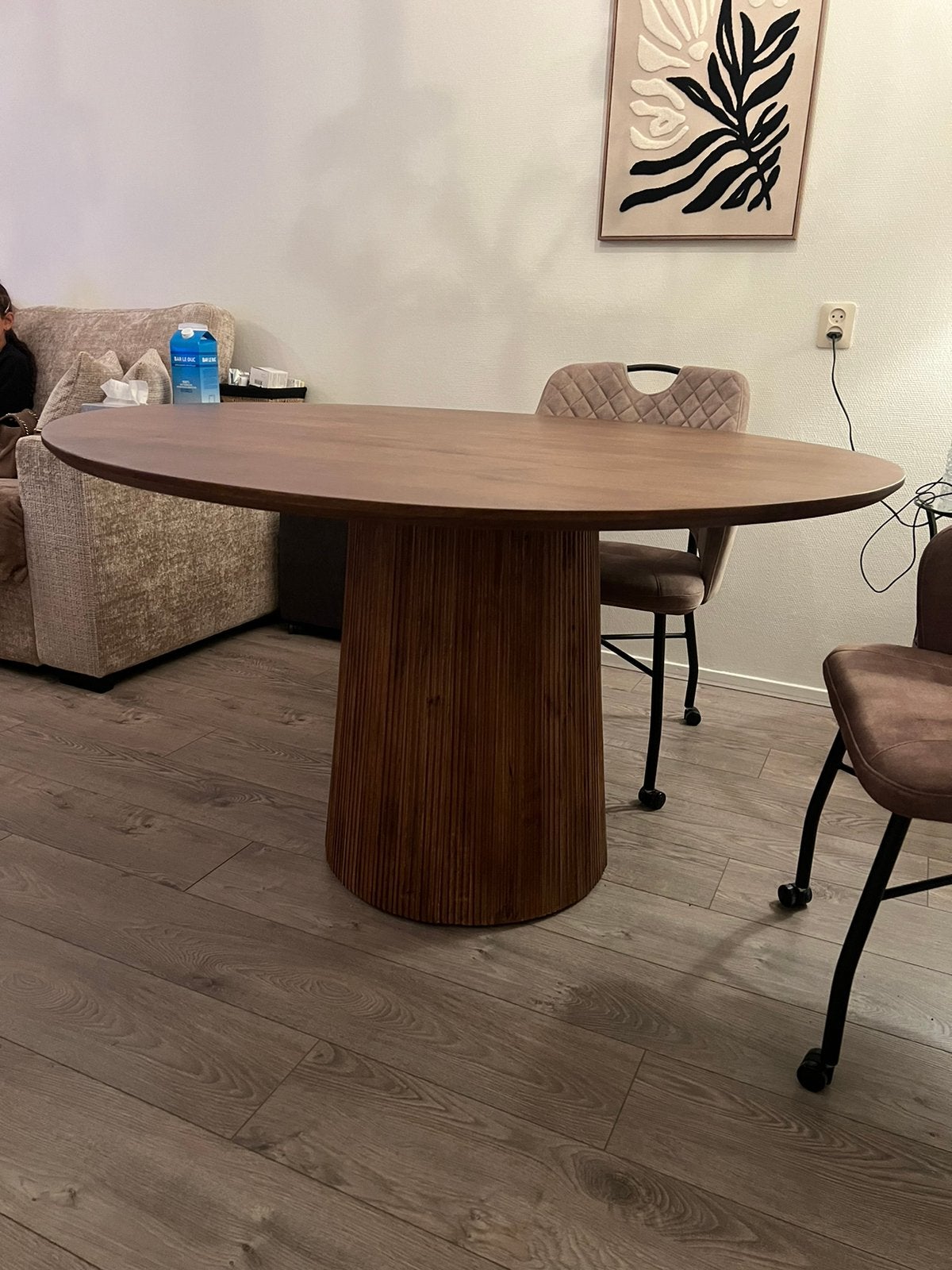 Ronde eettafel 130 cm, Huis en Inrichting, Ophalen, Zo goed als nieuw, Rond, 100 tot 150 cm