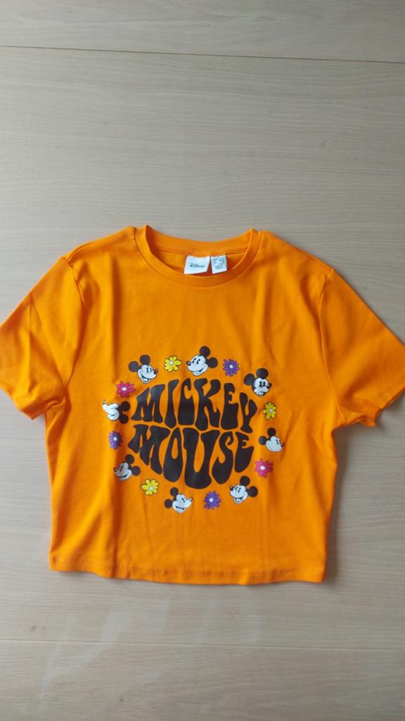 Oranje Disney Mickey Mouse crop top maat S     v, Disney, Oranje, Ophalen of Verzenden, Zo goed als nieuw