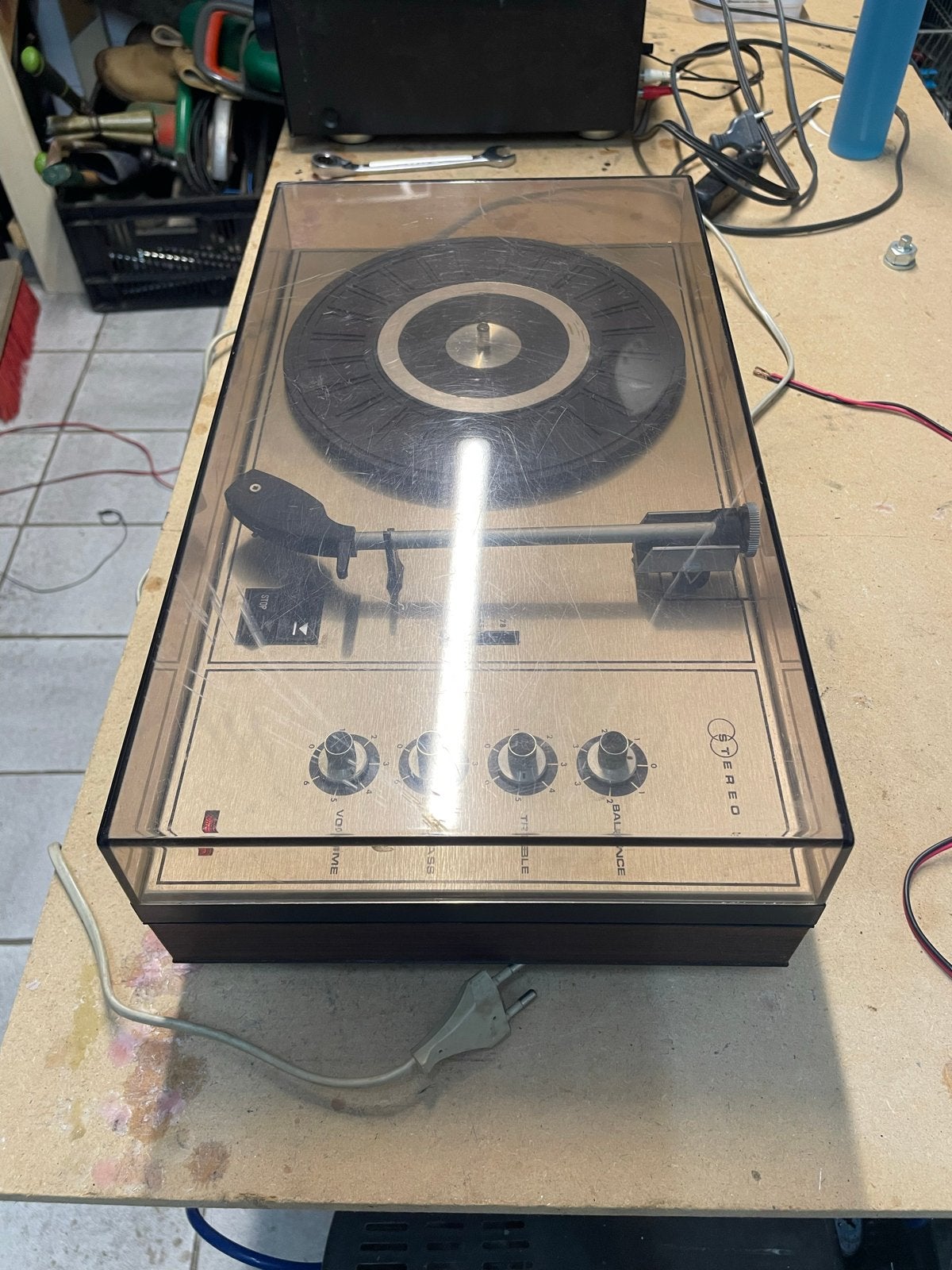 Vintage Erres platenspeler met ingebouwde versterker, Audio, Tv en Foto, Platenspelers, Ophalen, Gebruikt, Platenspeler, Overige merken