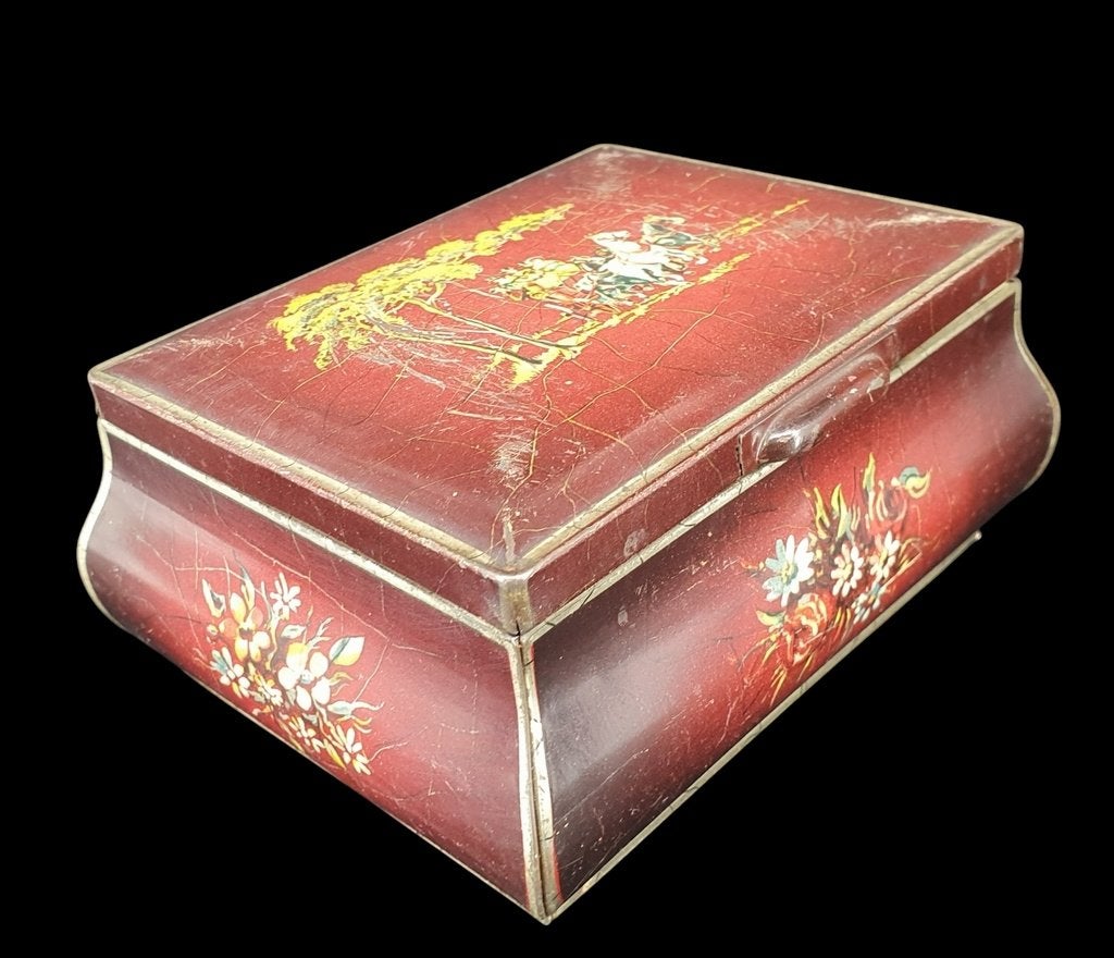 1960 PIck wick kistje blikje blik op poootjes Pickwick, Verzamelen, Ophalen of Verzenden, Gebruikt, Overige, Pickwick