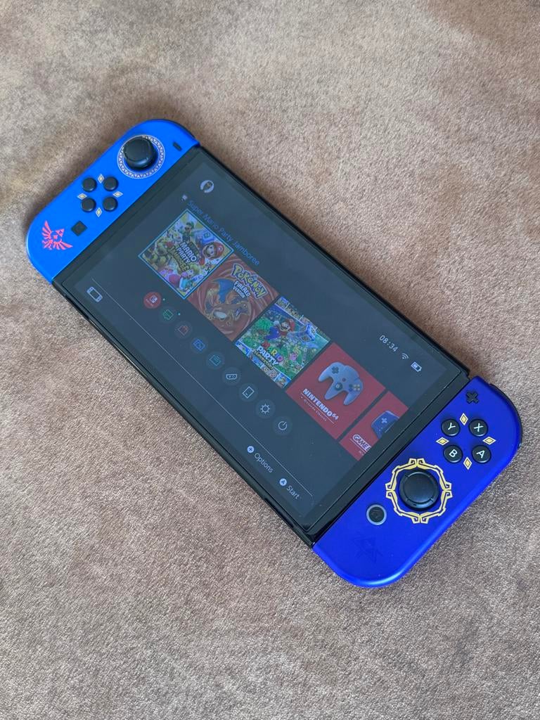 Nintendo Switch Oled met Zelda joy cons, Spelcomputers en Games, Online, Overige genres, 1 speler, Ophalen of Verzenden