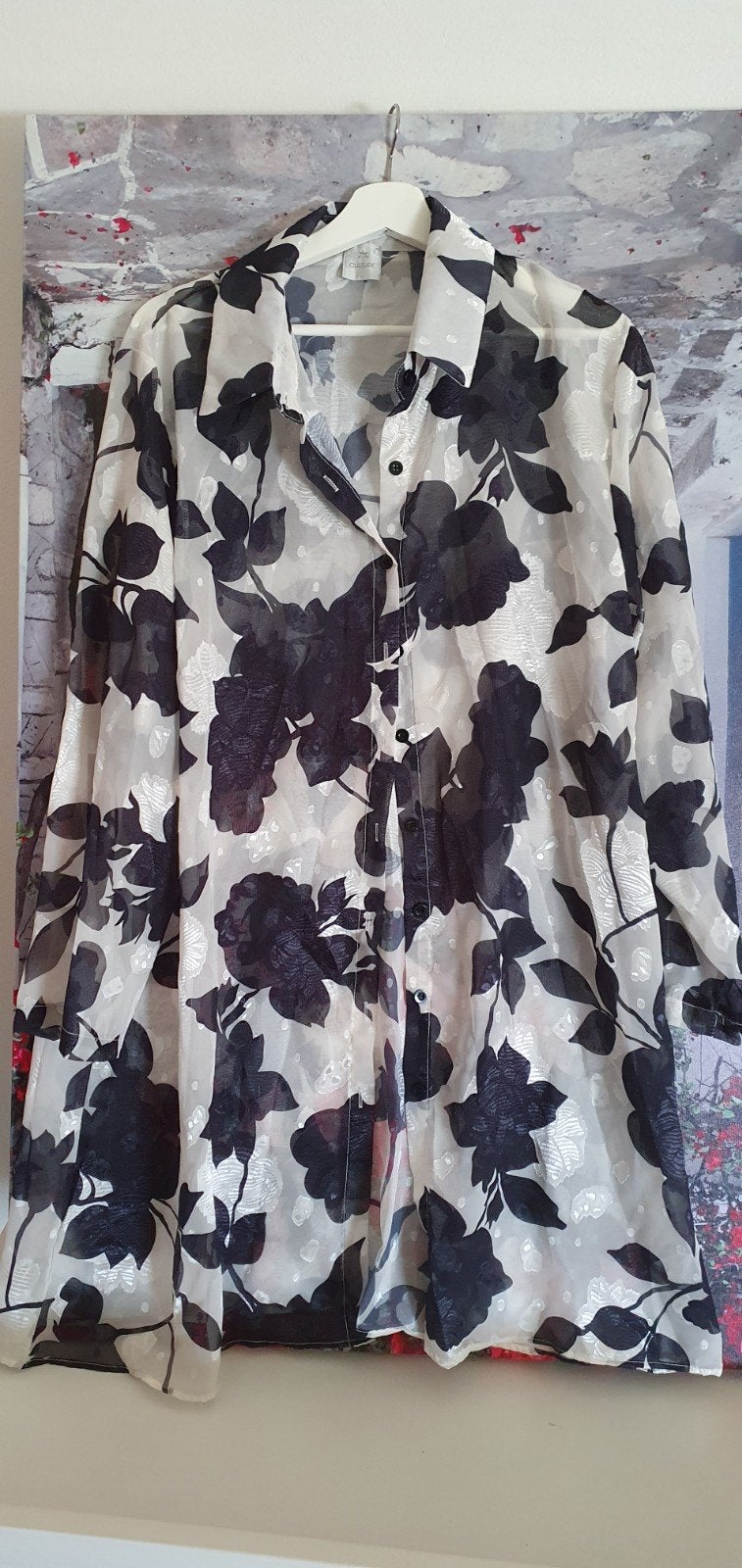 Nieuwe Culture blouse met bloemenprint - Maat L, Verzenden, Zwart, Maat 42/44 (L), Nieuw